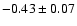 $-0.43\pm0.07$