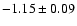 $-1.15\pm0.09$