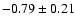 $-0.79\pm0.21$