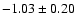 $-1.03\pm0.20$