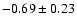$-0.69\pm0.23$