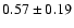 $0.57\pm0.19$