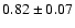 $0.82\pm0.07$