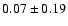$0.07\pm0.19$