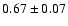 $0.67\pm0.07$