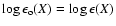 $\log\epsilon_{\rm o}(X) = \log\epsilon(X)$