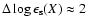 $\Delta\log\epsilon_{\rm s}(X) \approx 2$