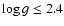 $\log g \le 2.4$