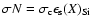 $\sigma N = \sigma_{\rm c}\epsilon_{\rm s}(X)_{\rm Si}$