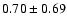 $0.70\pm0.69$