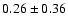 $0.26\pm0.36$