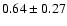 $0.64\pm0.27$