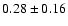 $0.28\pm0.16$