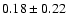 $0.18\pm0.22$