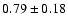 $0.79\pm0.18$