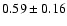 $0.59\pm0.16$