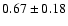 $0.67\pm0.18$