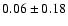 $0.06\pm0.18$