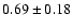 $0.69\pm0.18$