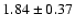 $1.84\pm0.37$