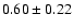$0.60\pm0.22$