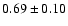 $0.69\pm0.10$