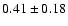 $0.41\pm0.18$