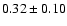 $0.32\pm0.10$