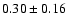 $0.30\pm0.16$