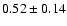 $0.52\pm0.14$