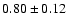 $0.80\pm0.12$