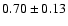 $0.70\pm0.13$