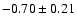 $-0.70\pm0.21$