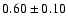 $0.60\pm0.10$