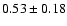 $0.53\pm0.18$