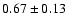 $0.67\pm0.13$