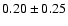 $0.20\pm0.25$