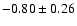 $-0.80\pm0.26$