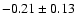 $-0.21\pm0.13$