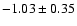 $-1.03\pm0.35$