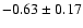 $-0.63\pm0.17$