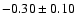 $-0.30\pm0.10$