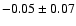 $-0.05\pm0.07$