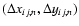 $(\Delta x_{ij,n},\Delta y_{ij,n})$