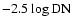 $-2.5 \log{\rm DN}$