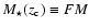 $M_{\star}(z_{\rm c}) \equiv F M$