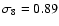 $\sigma _8 = 0.89$