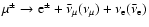 $\mu^{\pm}\to {\rm e}^{\pm} + \bar{\nu}_{\mu}(\nu_{\mu}) + \nu_{\rm e} (\bar{\nu}_{\rm e})$