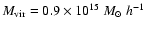$M_{\rm vir} = 0.9 \times 10^{15}~ M_{\odot}~h^{-1}$