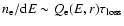 $n_{\rm e} / {\rm d}E \sim Q_{\rm e}(E,r) \tau_{\rm loss}$
